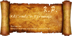 Kármán Piramusz névjegykártya